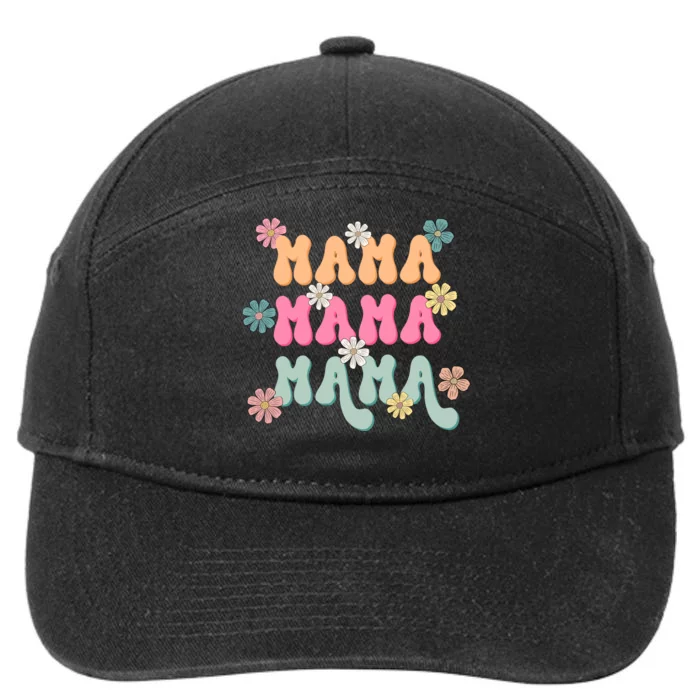 Mama Flowers Mother's Day Mom Floral 7-Panel Snapback Hat