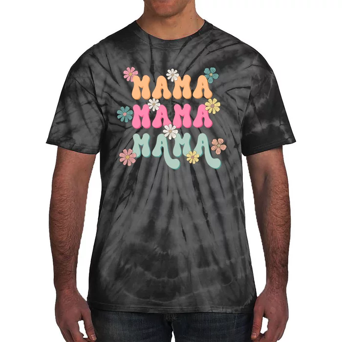 Mama Flowers Mother's Day Mom Floral Tie-Dye T-Shirt