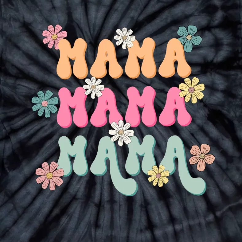 Mama Flowers Mother's Day Mom Floral Tie-Dye T-Shirt