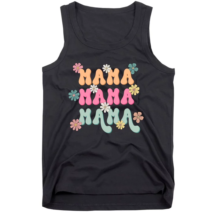 Mama Flowers Mother's Day Mom Floral Tank Top