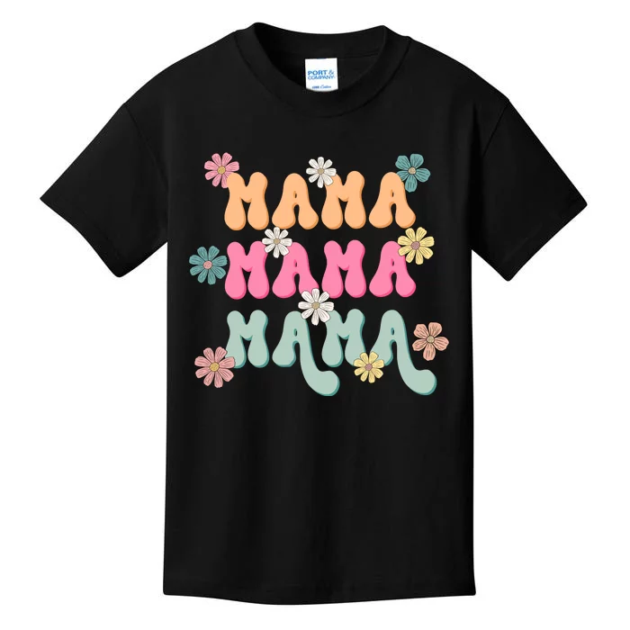 Mama Flowers Mother's Day Mom Floral Kids T-Shirt