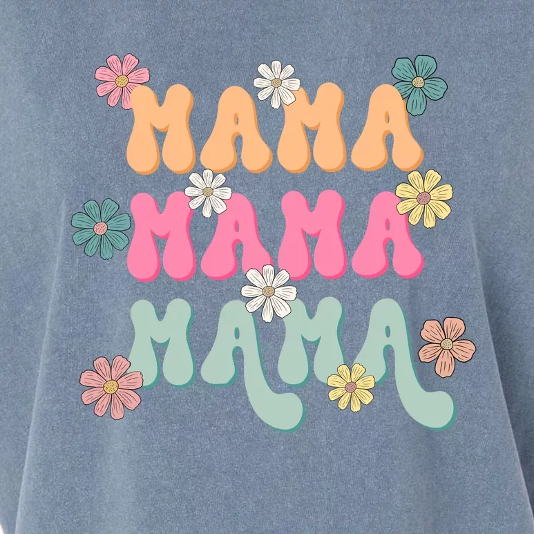 Mama Flowers Mother's Day Mom Floral Garment-Dyed Women's Muscle Tee