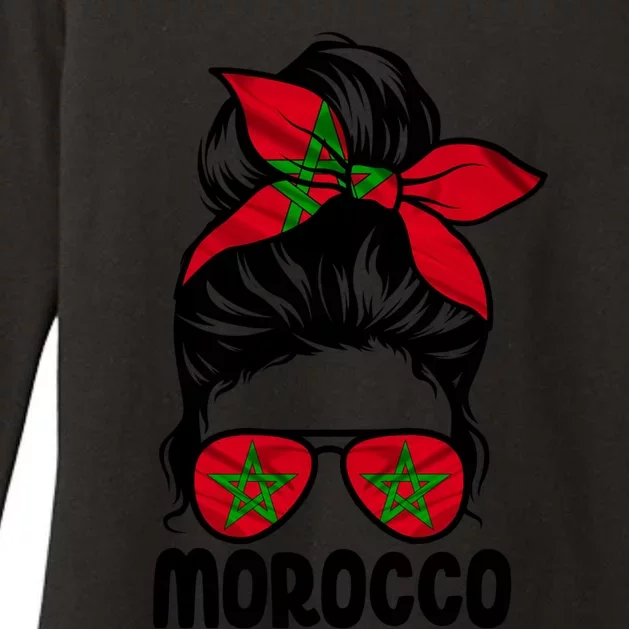 Morocco Flag Moroccan Soccer / Football Gift Womens CVC Long Sleeve Shirt