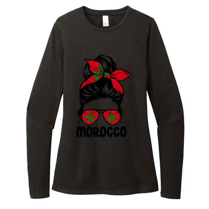 Morocco Flag Moroccan Soccer / Football Gift Womens CVC Long Sleeve Shirt