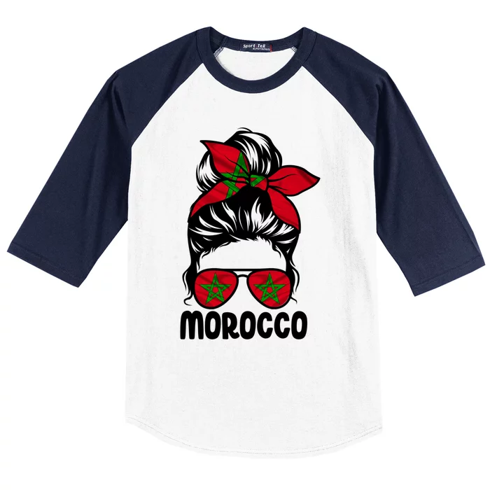 Morocco Flag Moroccan Soccer / Football Gift Baseball Sleeve Shirt