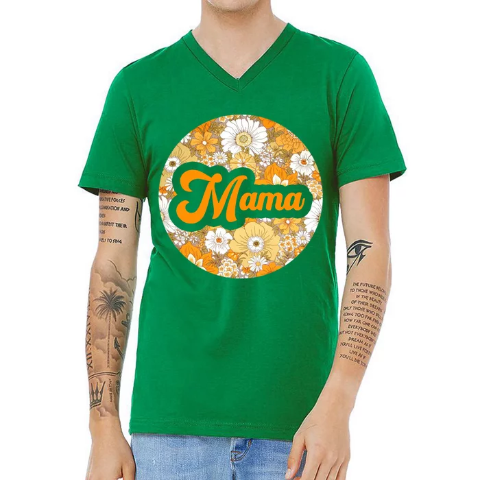 Mama Floral Mother's Day Gift V-Neck T-Shirt