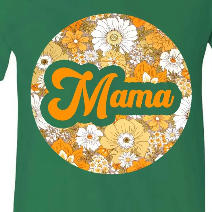 Mama Floral Mother's Day Gift V-Neck T-Shirt