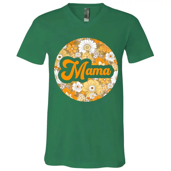 Mama Floral Mother's Day Gift V-Neck T-Shirt