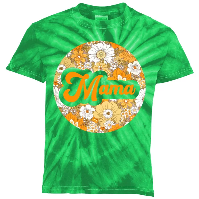 Mama Floral Mother's Day Gift Kids Tie-Dye T-Shirt