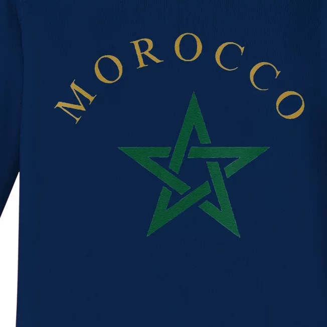 Morocco Flag Baby Long Sleeve Bodysuit