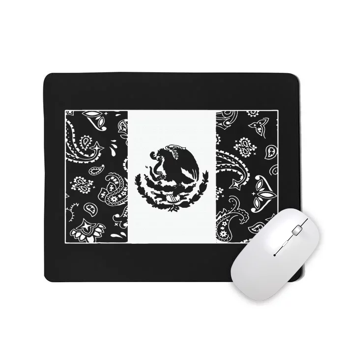 Mexican Flag  Mexican Flag With Paisley Bandana Mousepad