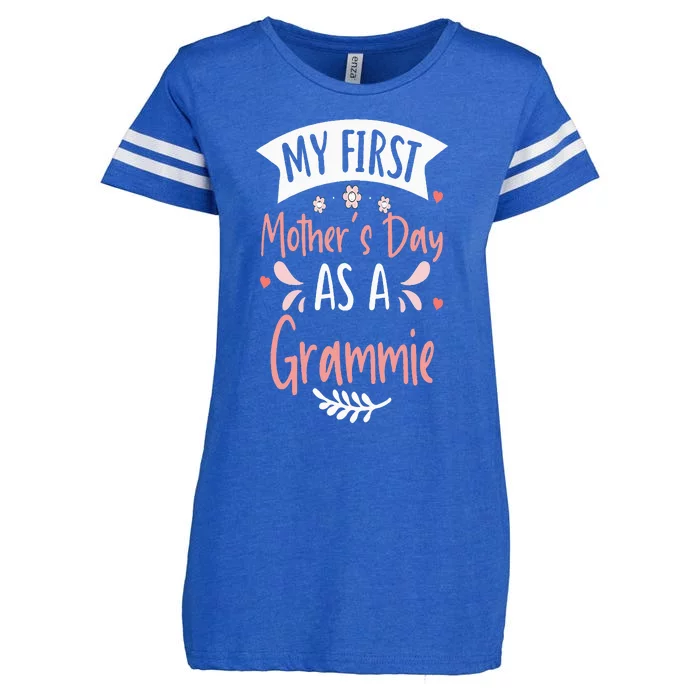 My First MotherS Day As A Grammie 2024 Funny Mothers Day Enza Ladies Jersey Football T-Shirt