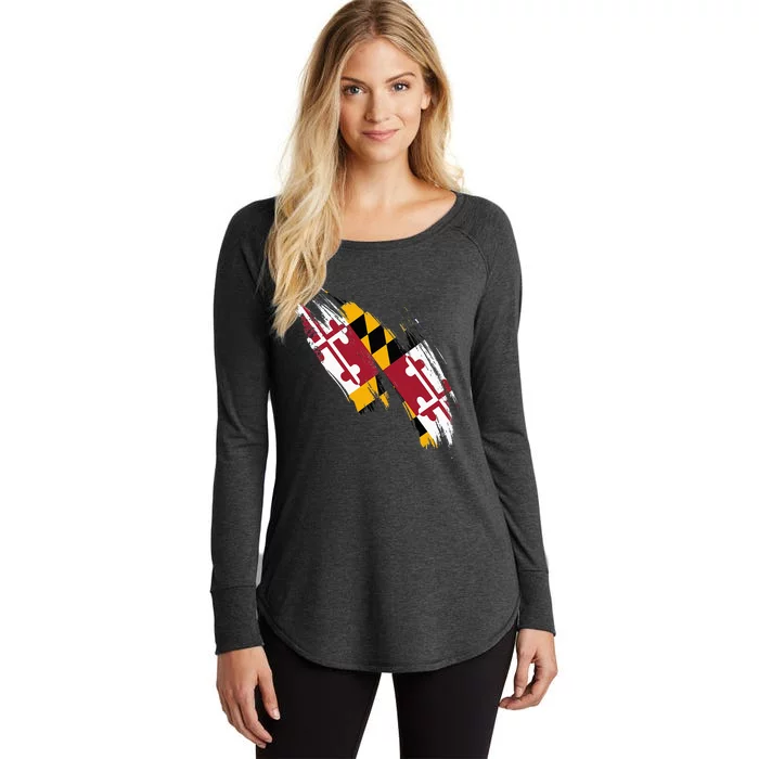 Maryland Flag Marylander Maryland Flag State Pride Women's Perfect Tri Tunic Long Sleeve Shirt