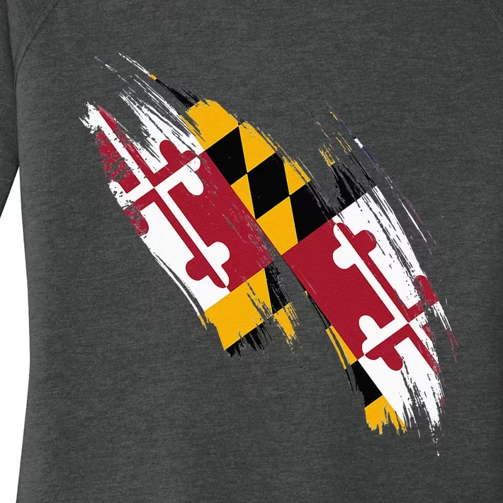 Maryland Flag Marylander Maryland Flag State Pride Women's Perfect Tri Tunic Long Sleeve Shirt