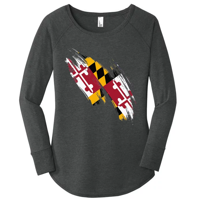 Maryland Flag Marylander Maryland Flag State Pride Women's Perfect Tri Tunic Long Sleeve Shirt