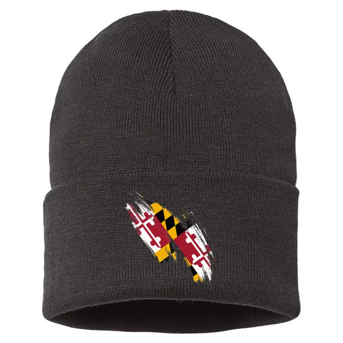 Maryland Flag Marylander Maryland Flag State Pride Sustainable Knit Beanie