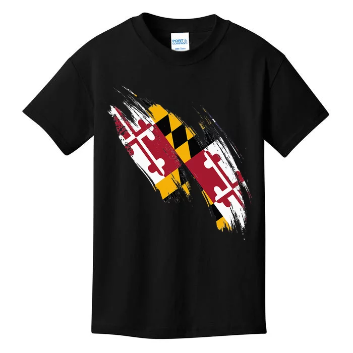 Maryland Flag Marylander Maryland Flag State Pride Kids T-Shirt