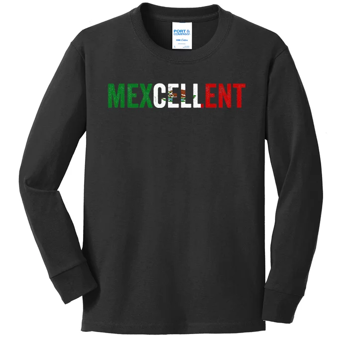 Mexcellent Funny Mexican Excellent - Cinco De Mayo Kids Long Sleeve Shirt