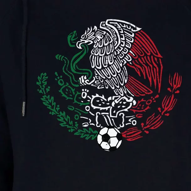 Mexico Flag Mexican Eagle Soccer Womens Funnel Neck Pullover Hood