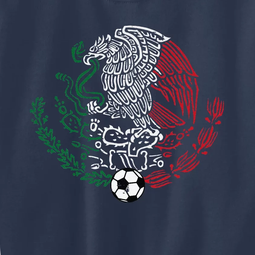 Mexico Flag Mexican Eagle Soccer Kids Sweatshirt