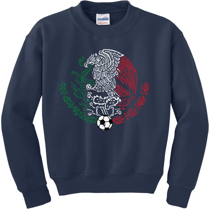 Mexico Flag Mexican Eagle Soccer Kids Sweatshirt