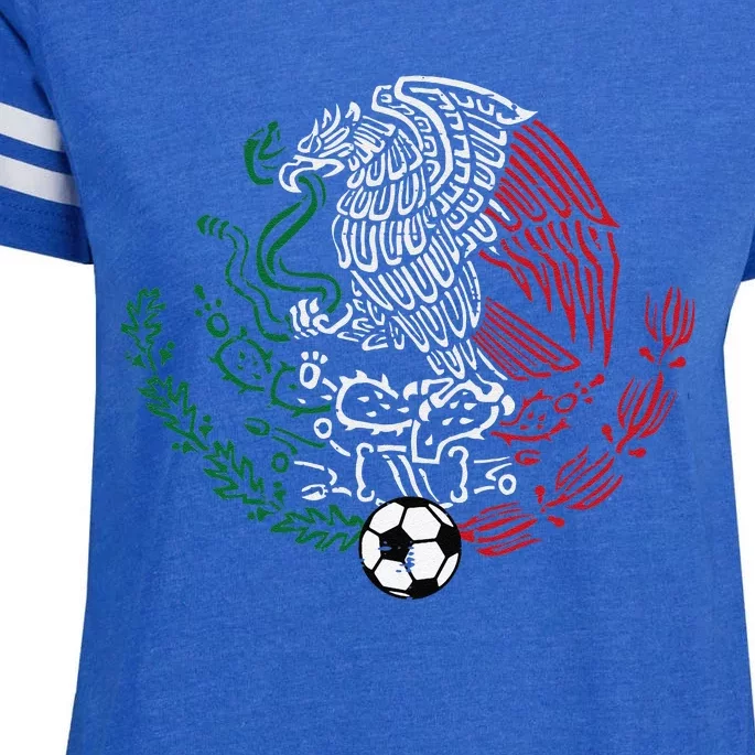 Mexico Flag Mexican Eagle Soccer Enza Ladies Jersey Football T-Shirt