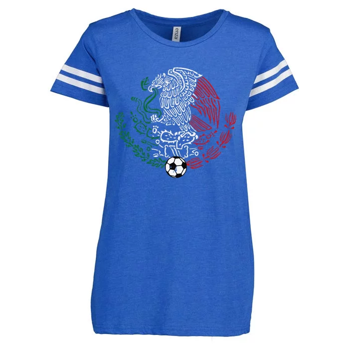 Mexico Flag Mexican Eagle Soccer Enza Ladies Jersey Football T-Shirt