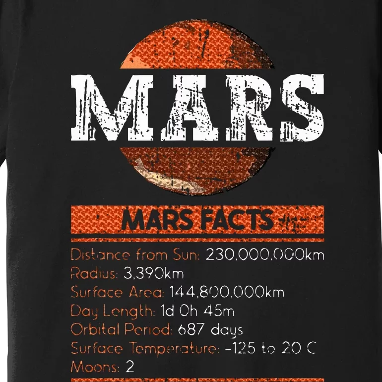 Mars Facts Mars Planet Space Lover Premium T-Shirt