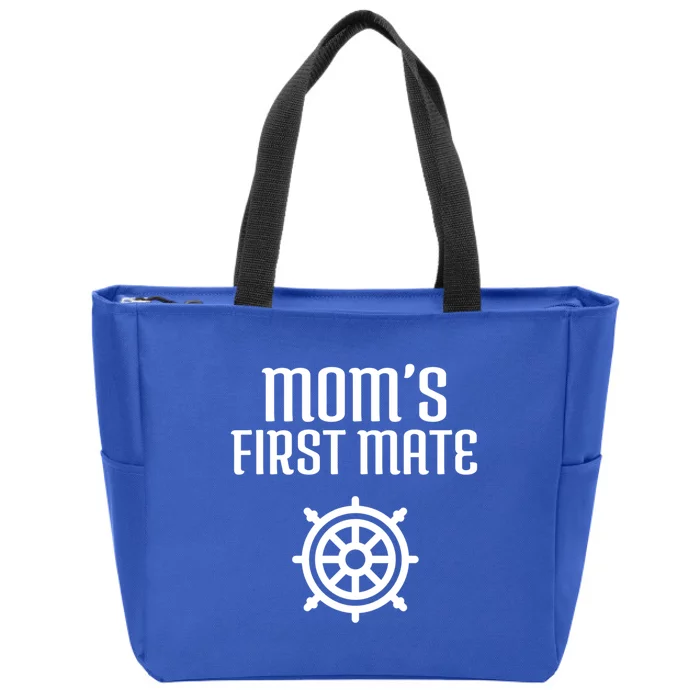 Mom's First Mate Boating Boat Sailor Boat Sailing Captain Gift Zip Tote Bag