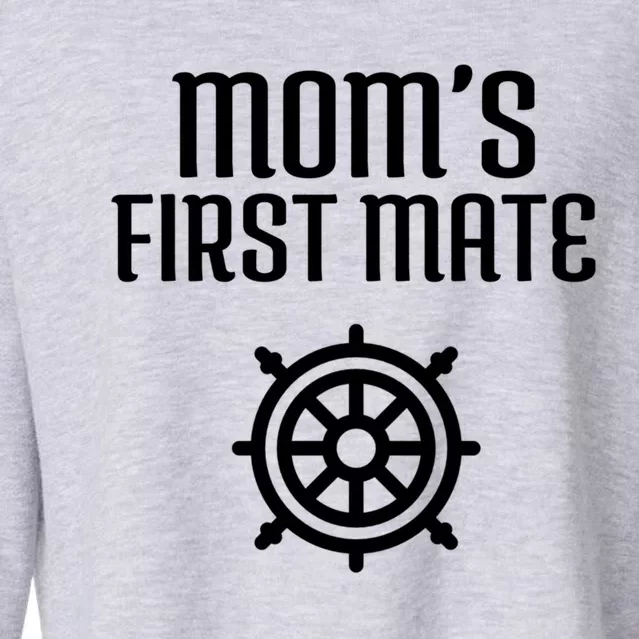 Mom's First Mate Boating Boat Sailor Boat Sailing Captain Gift Cropped Pullover Crew