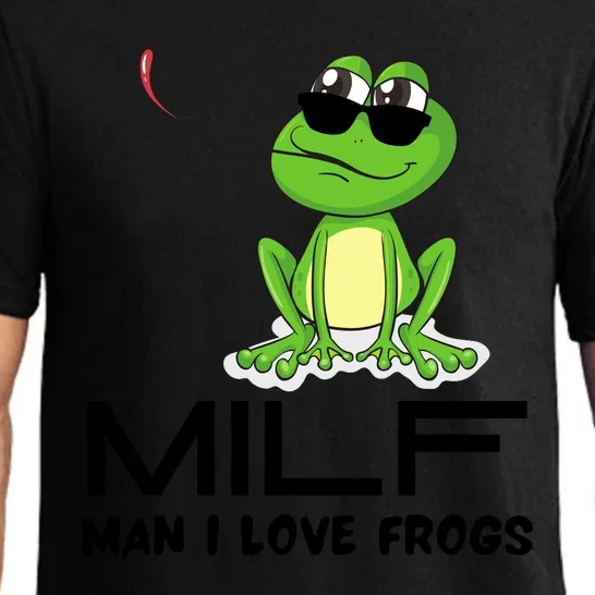 MILF Funny Man I Love Frogs Lover Pajama Set