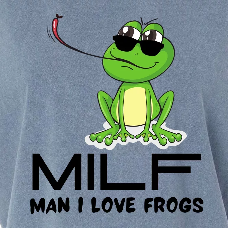 MILF Funny Man I Love Frogs Lover Garment-Dyed Women's Muscle Tee