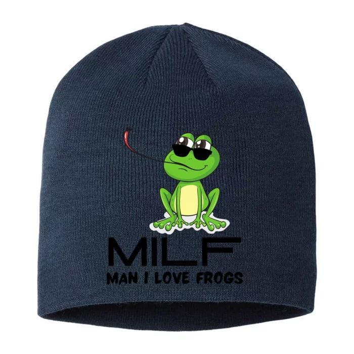 MILF Funny Man I Love Frogs Lover 8 1/2in Sustainable Knit Beanie