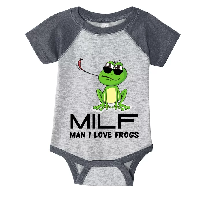 MILF Funny Man I Love Frogs Lover Infant Baby Jersey Bodysuit