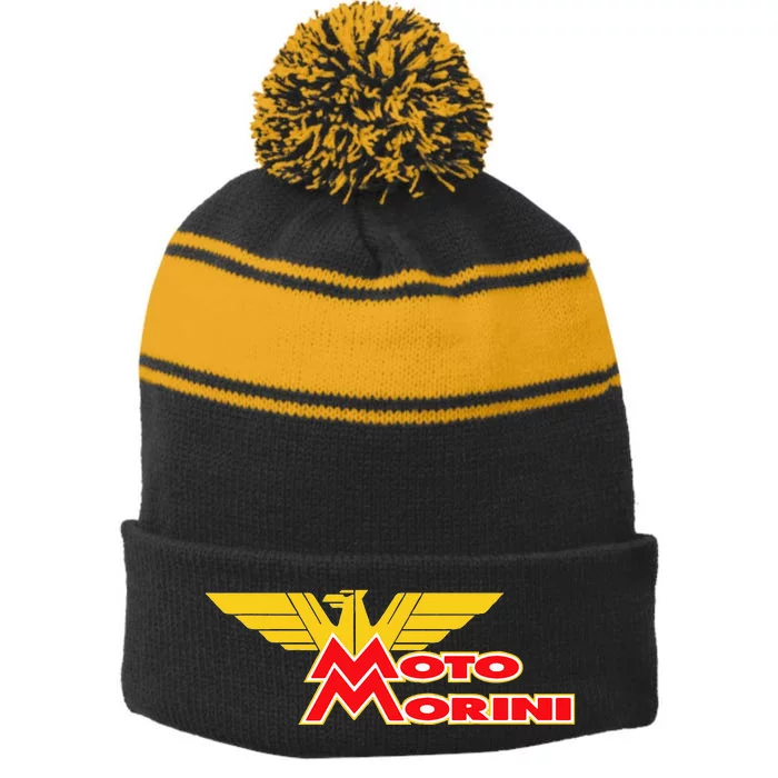 Motos Funny Morinimm Stripe Pom Pom Beanie