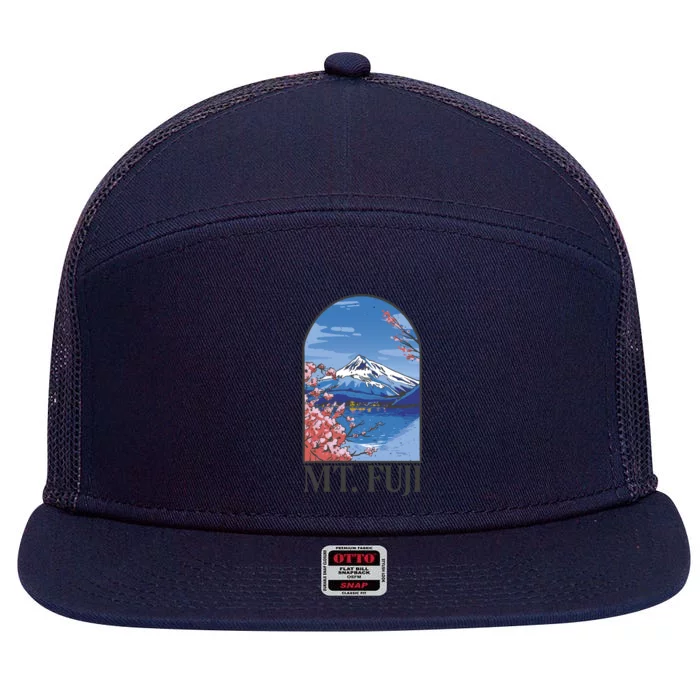 Mt. Fuji 7 Panel Mesh Trucker Snapback Hat