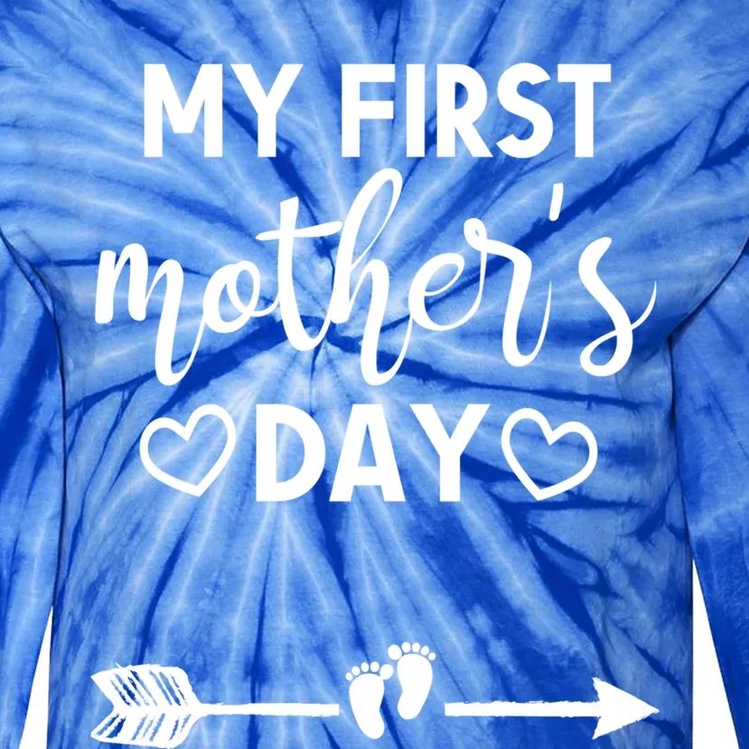 My First Mothers Day Pregnancy Mom To Be Announcet Funny Cool Gift Tie-Dye Long Sleeve Shirt