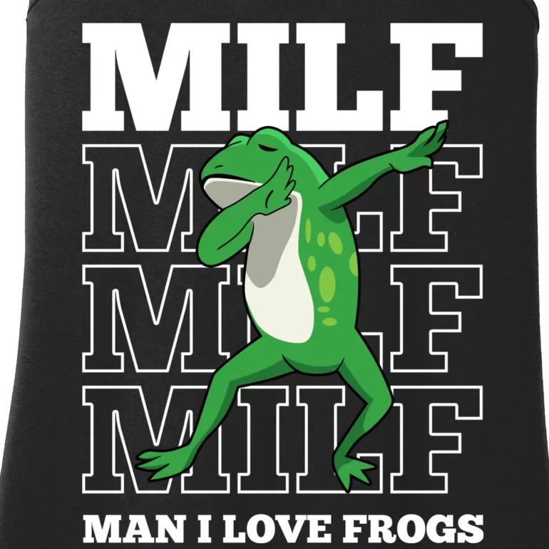 MILF Funny Man I Love Frogs Lover Dabbing Frog Amphibian Ladies Essential Tank