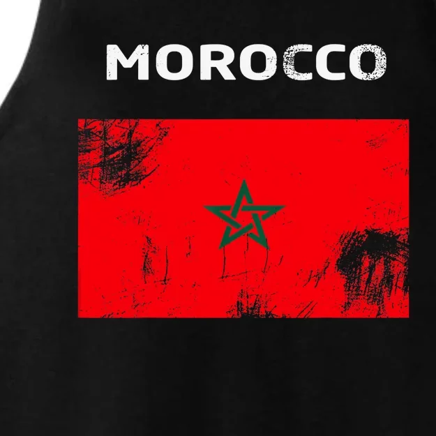 Morocco Flag Ladies Tri-Blend Wicking Tank