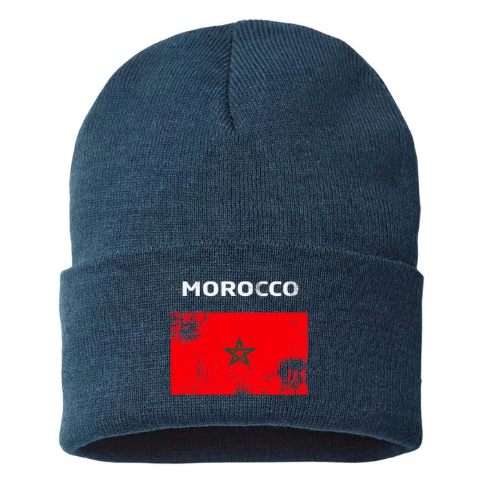 Morocco Flag Sustainable Knit Beanie