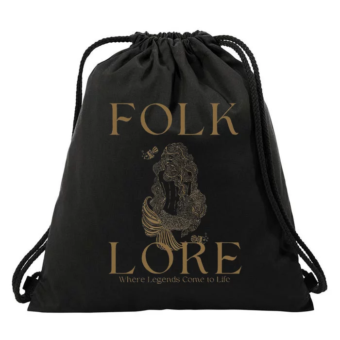 Mermaid Folklore Drawstring Bag