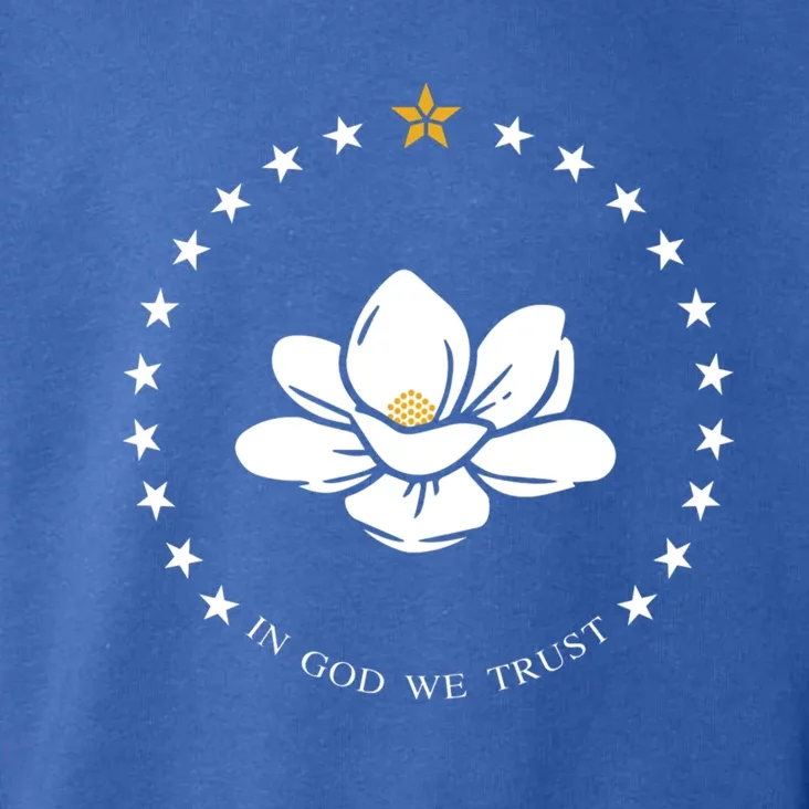 Mississippi Flag Magnolia In God We Trust Gift Toddler Hoodie