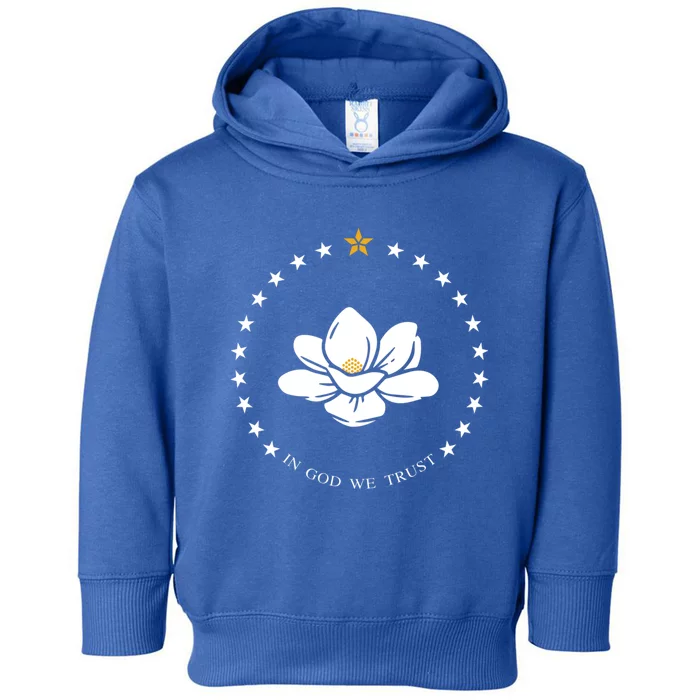 Mississippi Flag Magnolia In God We Trust Gift Toddler Hoodie