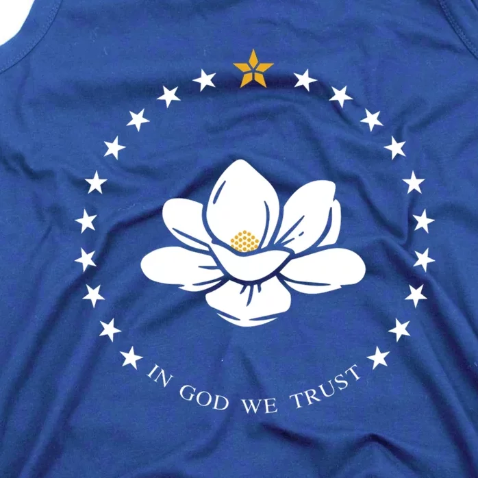 Mississippi Flag Magnolia In God We Trust Gift Tank Top