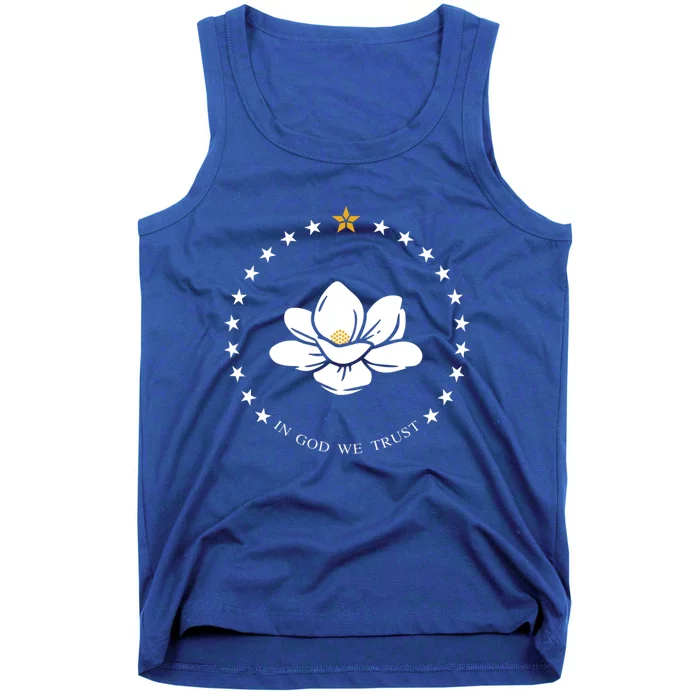 Mississippi Flag Magnolia In God We Trust Gift Tank Top