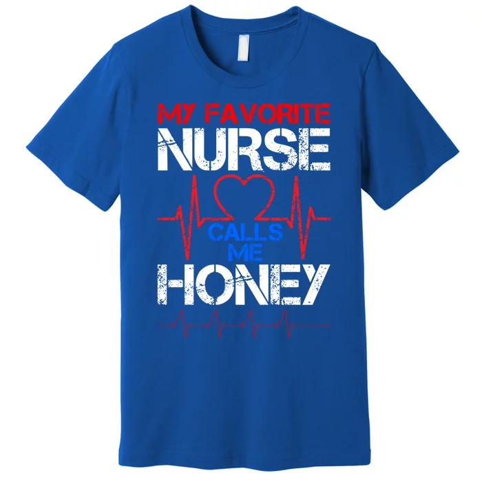 My Favorite Nurse Calls Me Honey Cool Vintage Nurse Husband Gift Premium T-Shirt