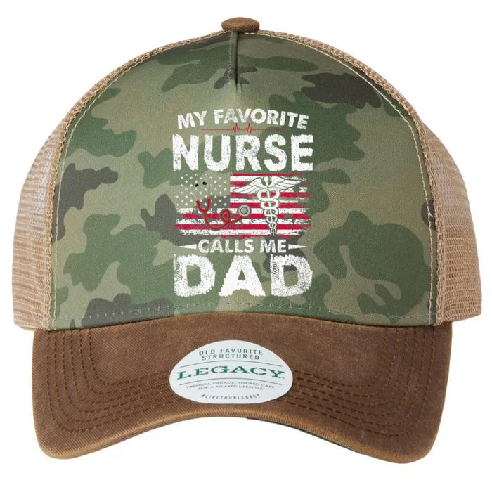 My Favorite Nurse Calls Me Dad Fathers Day Legacy Tie Dye Trucker Hat