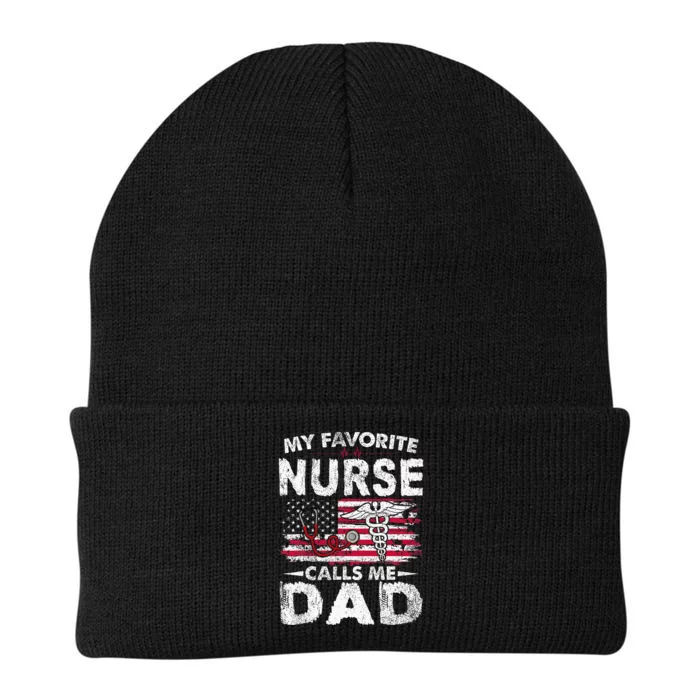 My Favorite Nurse Calls Me Dad Fathers Day Knit Cap Winter Beanie