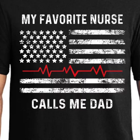 My Favorite Nurse Calls Me Dad American Flag Nurse Pajama Set