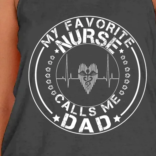 My Favorite Nurse Calls Me Dad Women's Knotted Racerback Tank